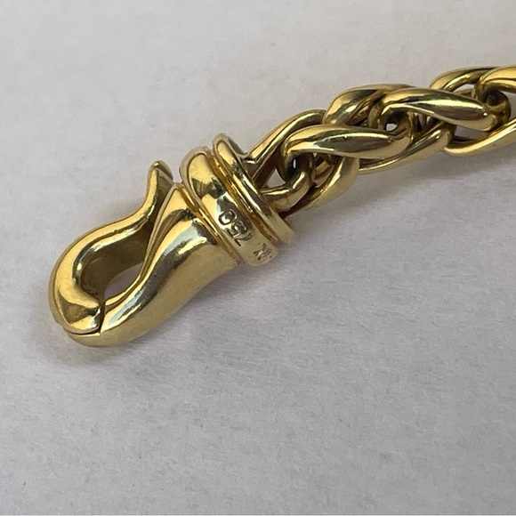 David Yurman 18k Yellow Gold 17” 4mm Wheat Chain Diamond Donut Necklace - Picture 11 of 15